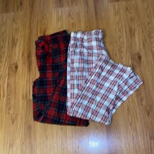 2 pair Plaid pajama bottoms